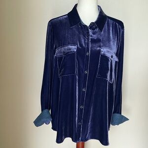 Sundance velvet lapis shirt- Large